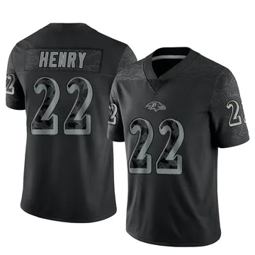 Men's Baltimore Ravens Derrick Henry Black Limited Reflective Jersey By Nike