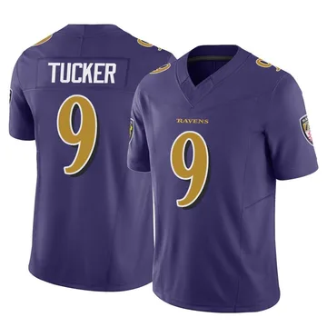 Men's Baltimore Ravens Justin Tucker Purple Limited Vapor F.U.S.E. Jersey By Nike