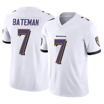 Men's Baltimore Ravens Rashod Bateman White Limited Vapor F.U.S.E. Jersey By Nike