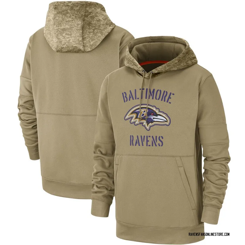 men's baltimore ravens nike black sideline circuit pullover performance hoodie