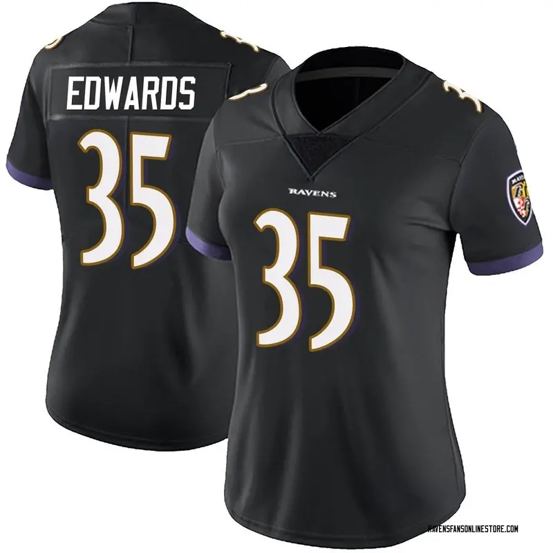 Women's Baltimore Ravens Gus Edwards Black Limited Alternate Vapor Untouchable Jersey ...