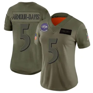 Women's Baltimore Ravens Jalyn Armour-Davis Camo Limited 2019 Salute to Service Jersey By Nike