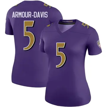 Women's Baltimore Ravens Jalyn Armour-Davis Purple Legend Color Rush Jersey By Nike