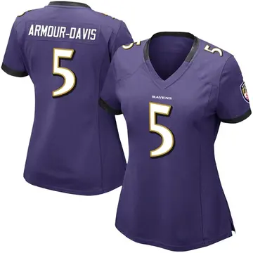 Women's Baltimore Ravens Jalyn Armour-Davis Purple Limited Team Color Vapor Untouchable Jersey By Nike