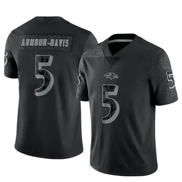 Youth Baltimore Ravens Jalyn Armour-Davis Black Limited Reflective Jersey By Nike
