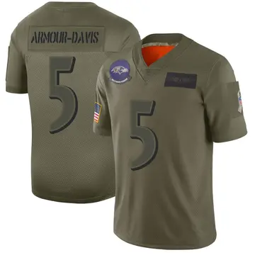 Youth Baltimore Ravens Jalyn Armour-Davis Camo Limited 2019 Salute to Service Jersey By Nike
