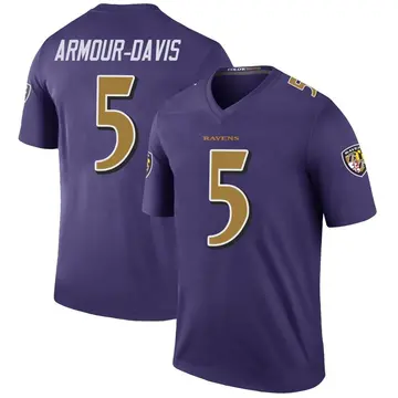 Youth Baltimore Ravens Jalyn Armour-Davis Purple Legend Color Rush Jersey By Nike