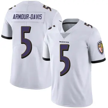 Youth Baltimore Ravens Jalyn Armour-Davis White Limited Vapor Untouchable Jersey By Nike